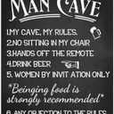 Pack of 2 Man Cave Rules Signs Man Cave Decor Vintage Metal Tin Sign For Bar Room Kitchen Bathroom Home Garage Art Wall Decoration