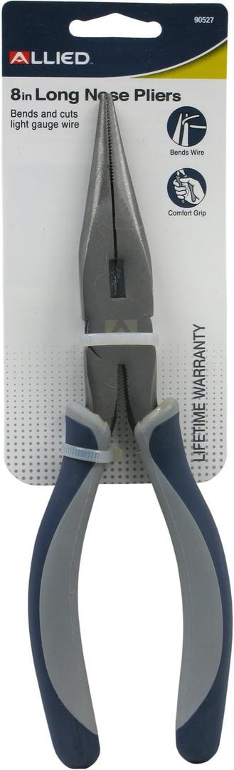 Allied Tools 8" LONG NOSE PLIERS,90527