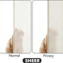 MIULEE Ivory Privacy Sheer Curtains That Let Light in 90 Inches Long Non-See-Through Semi Sheer Curtain Light Filtering Window Curtains Drapes for Living Room Bedroom 2 Panels Set