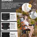 KingCamp Oversized Camping Chair with Adjustable Lumbar Support, 550lbs Heavy Duty Padded Folding Lawn Chair for Adults, Outdoor Armchair with Cooler Bag, Cup Holder & Side Pocket for Fishing, Travel
