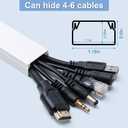 126in Cord Hider Kit, Cord Covers for Wires on Wall, Cable Hider Cord Organizer, Wire Hiders for TV on Wall, Cord Concealer, Cable Cover Wall Wire Management, 8 X L15.7 W1.18 H0.6in, White