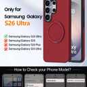 JAME for Samsung Galaxy S26 Ultra Case, Ring Holder Stand Kickstand, Dual Layer Shockproof Protective Cover with Screen Protector, Magnetic Accessory Friendly Galaxy S26 Ultra Phone Case 6.9", Red