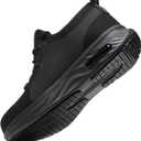 Ulogu Steel Toe Shoes for Women Men Wide Toe Box Work Shoes Waterproof Safety Sneakers Non Slip Thick Sole Black 12.5 Wide Women/10.5 Wide Men