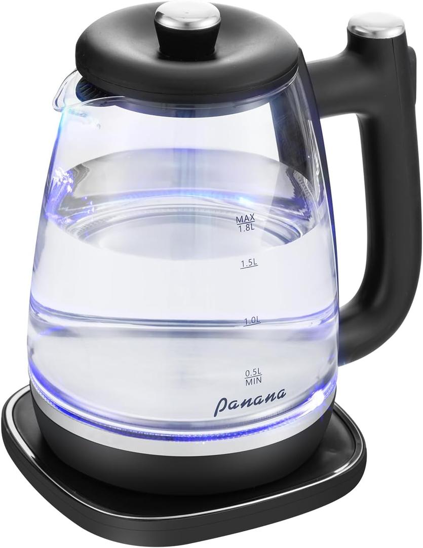 Panana Electric Kettle, Tea Kettle Pot, 1.8L, 1200W, Removable Stainless Steel Inner Lid for Easy Cleaning, Hot Water Kettle Teapot Boiler, Automatic Shut Off, BPA-Free