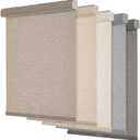 Persilux Light Filtering Roller Shades for Windows,Cordless,Linen Fabric,Roller Blinds,Thermal Insulated Fabric UV Protection Shades for Home,Office,Bedroom,Door,Light Filtering-Light Brown