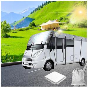Camper Cover Waterproof 210D Oxford Cloth Rv Covers for Roof Only Foldable Storage, Easy to Clean Pop up Trailer Cover Truck Camper Cover,Gray-13m*3