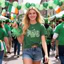 FRYAID Women St Patrick's Day Shirt Blessed Lucky Irish Shamrock Shirt Paddy's Day Graphic Short Sleeve Tees Tops (Green, XL)