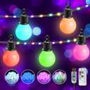 ALOVECO 41ft 100 LED String Lights Outdoor Indoor USB Plug RGB Color Changing String Lights with 20*G40 Bulbs IP65 Waterproof Fariy Lights with Remote for Xmas Tree Camping Patio Yard