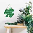St Patricks Day Shamrock Hanging Sign St. Patrick's Day Decoration Irish Blessing Saint Patricks Wall Hanger for Home Farmhouse Indoor Outdoor Window 12 X 12 Inch