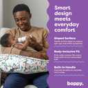 Boppy Uplift Nursing Pillow - Wedge Bottle & Breastfeeding Pillow to Reduce Spit-Up and Reflux Symptoms, with Body-Inclusive Opening and Belt, Baby Safety Alliance Verified - Pink Garden Flowers