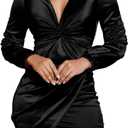 DeftSharp Womens Ruched Formal Bodycon Zipper Graduation Dresses-Elegant Cocktail Party Wedding Midi Dress (X-Large, 0016black)