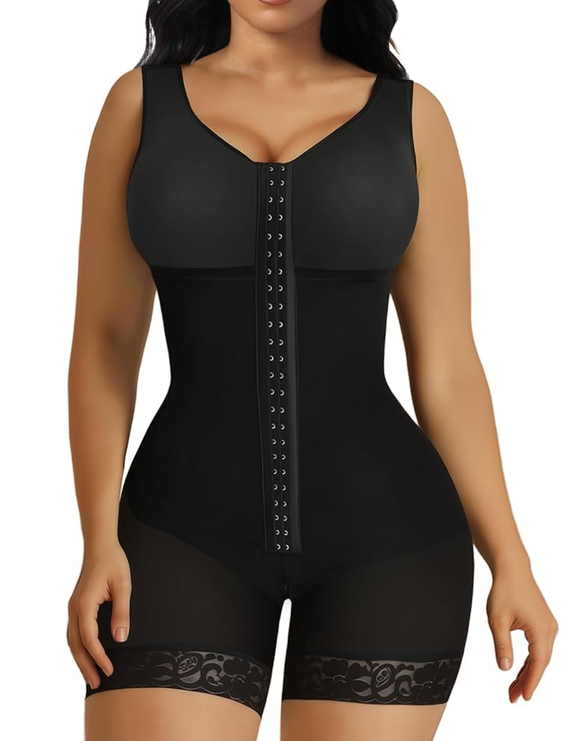 SHAPERX Women's Fajas Colombianas Tummy Control Shapewear Postpartum Full Body Shaper Butt Lifter Bodysuit (No Padding) L