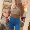 RUNNING GIRL Womens One Shoulder Sports Bras Workout Left Strap Yoga Bras Cute Medium Support Crop Top (White, L)