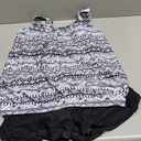 Aqua Eve Two Piece Women's Tankini Swimsuits Blouson Swim Tank Top with Shorts Modest Bathing Suits (Large, Black Tribal)