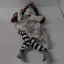 Prsildan Halloween Decorations Outdoor Hanging Swing Girl, Scary Animatronic Decor Life-Size Halloween Props with Creepy Sounds Motion for Outside Indoor Yard Trees