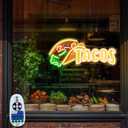 Tacos UV-printed Neon Kitchen Sign (Large Size 24''x11'') Walking Taco Bar Sign Mexican Food Gifts for Taco Lovers Restaurant Decorations Unique Gift Shop