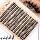 2 x 192Pcs Manga Lash Clusters with Spikes, 10mm C Curl Natural Wispy Eyelash Clusters with 0.07mm Thin Band & Waterproof, DIY Individual Lashes Extensions Salon Look for Daily Work and Party