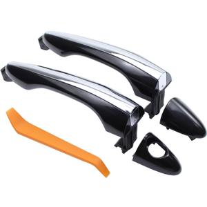 ApplianPar Front Driver and Passenger Side Exterior Door Handle Black with Chrome for Kia Optima 2011-2015