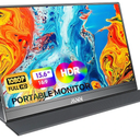 MNN Portable Monitor 15.6inch FHD 1080P USB C HDMI Gaming Ultra-Slim IPS Display w/Smart Cover & Speakers,HDR Plug&Play, External Monitor for Laptop PC Phone Mac (15.6'' 1080P)