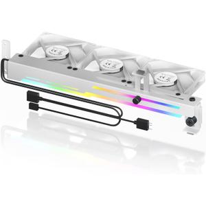 AsiaHorse Graphics Card Cooler with ARGB 5V 3Pin LED and Three 80mm Fans, RGB LED Graphics Card Holder, GPU Cooler Easy Installation-White
