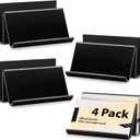 4 Pack 3x5 Index Card Display Holder Acrylic Cards Holder Stand Acrylic Business Card Holders Name Card Organizer Postcard Stand Display 200 Capacity for Studying Supplies No Card (Black, 4 Pack)