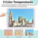 HIUKCOLED Wireless Battery Powered A3 Light Pad, 3 Colors Stepless Dimmable and 6 Levels Brightness Light Board, Rechargeable LED Light Tracing Box for Diamond Painting,Cricut Weeding Vinyl Tools