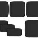 8-Piece 25.6 in. Outdoor Patio Replacement Slip Covers for 4-Seater Furniture Cushion Black (Covers Only)