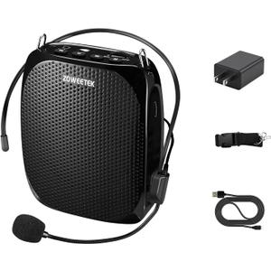 ZOWEETEK ZW-Z258 Portable Rechargeable Mini Voice Amplifier for Teachers with Wired Microphone Headset and Waistband,Supports MP3 Format Audio for Speech, Class, Training,Tour Guide,Power Amplifiers (Black)