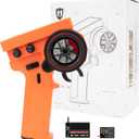 MEUS RACING ME-10B RC Transmitter 10 Channels 2.4GHz and Receiver with Coach Mode for 1/8 1/10 1/18 1/24 RC Crawler Car Boat TRX4 TRX4M SCX10 SCX24 Upgrades Parts (Orange - 2 Receivers)