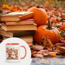 Hyturtle Fall Coffee Mug, Cute Ghost Reading Book Mug, Maple Leaves Pumpkin Autumn Gifts For Men Women On Birthday Thanksgiving Christmas, Book Lovers Gifts, 11oz White Orange Ceramic Coffee Tea Cup
