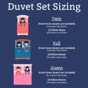 Jay Franco Duvet Cover Set 3 Piece Comforter Cover and Sham Set, Super Soft Cozy Kids Bedding (Insert Not Included) White - Lilo and Stitch, Queen