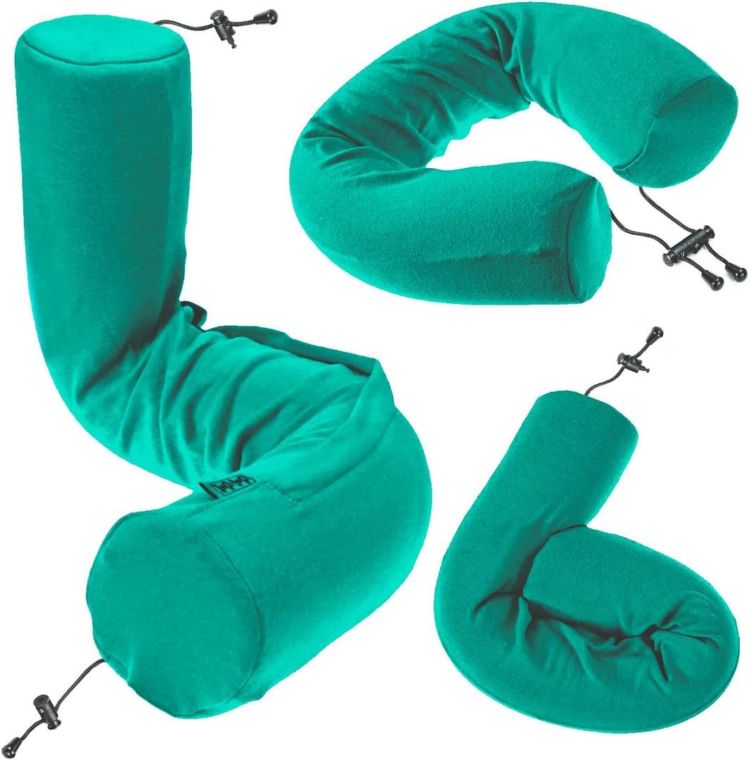 Dot&Dot Twist Memory Foam Travel Pillow for Airplanes - Travel Neck Pillow for Sleeping - Airplane Pillow for Neck Support - Adjustable, Bendable Neck Roll Pillow, Green Dot&Dot Twist Memory Foam Travel Pillow for Airplanes - Travel Neck Pillow for Sleeping - Airplane Pillow for Neck Support - Adjustable, Bendable Neck Roll Pillow, Green