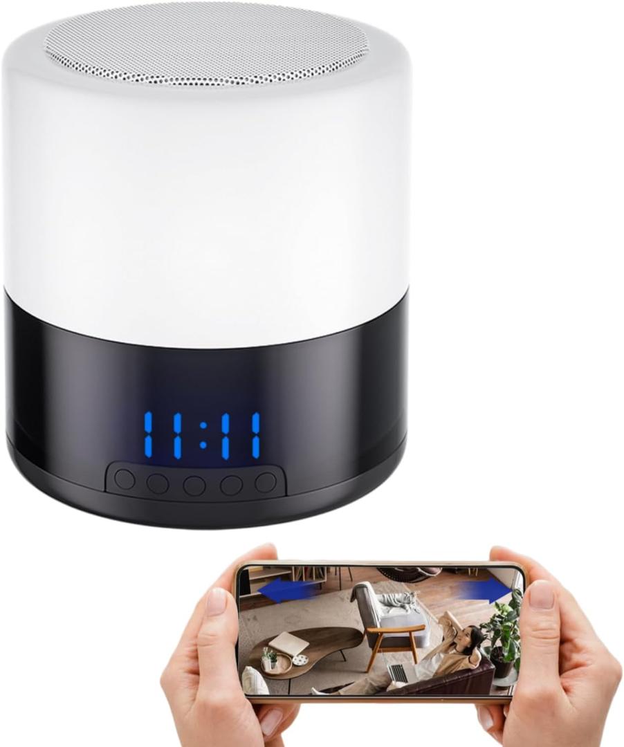 Chasvon 3in1 Security Camera with 128GB SD Card, Bluetooth Speaker & Night Light, 1080P Wireless Indoor Camera, AI Motion Detection, Night Vision, Cloud Storage, Pet/Baby Monitor