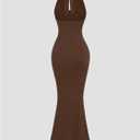 GORGLITTER Women's Halter Formal Cocktail Beach Wedding Guest Maxi Dresses (M)