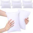 Geelin 6 Pack Small Pillows 11"x7" Microfiber Mini Pillows for Travel, Sleeping, Nap Tiny Soft Machine Washable Cushion for Pets, Dogs Neck, Wrist, Knee, Lumbar Support(White)