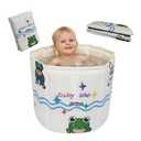 WAVYEASE New Design Portable Bath Tub for Toddlers - Foldable Deep Soak Bathtub for Kids, One-Second Setup, Easy Storage, Lightweight, Travel Essentials for 12-60 Months