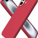 ORNARTO Compatible with iPhone 16 Plus Case 6.7, Slim Liquid Silicone 3 Layers Full Covered Soft Gel Rubber Phone Case Protective Cover 6.7 Inch, Red