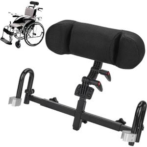 Adjustable Wheelchair Headrest Backrest, 25mm Universal Wheelchair Headrest Neck Support Fits Teens and Young Adults Universal Wheelchair Accessories (Black)