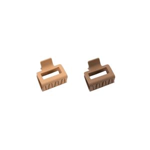 Matte Hair Clips for Women and Girls - Rectangle Small Claw Clips for Thin/Medium Fine Hair - Nonslip Jaw Clips ( Khaki, Brown)