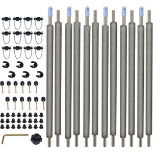 Wadoy Trampoline Poles Replacement Enclosure Poles Kit for 12Ft-16Ft Trampolines Universal Fits 6 Straight Poles Round Frame with Clamp and Hardware (Gray)