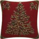 Peking Handicraft 31SERX358C18SQ Holiday Pine Hook Pillow, 18-inch Square, Wool and Cotton