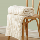 Aormenzy Cable Knit Throw Blankets 30 x 40 Inches, Soft Cozy and Lightweight Knitted Blanket, Machine Washable 100 Percent Acrylic Blanket, Decorative Throw Blanket for Couch Sofa Bed, Cream White
