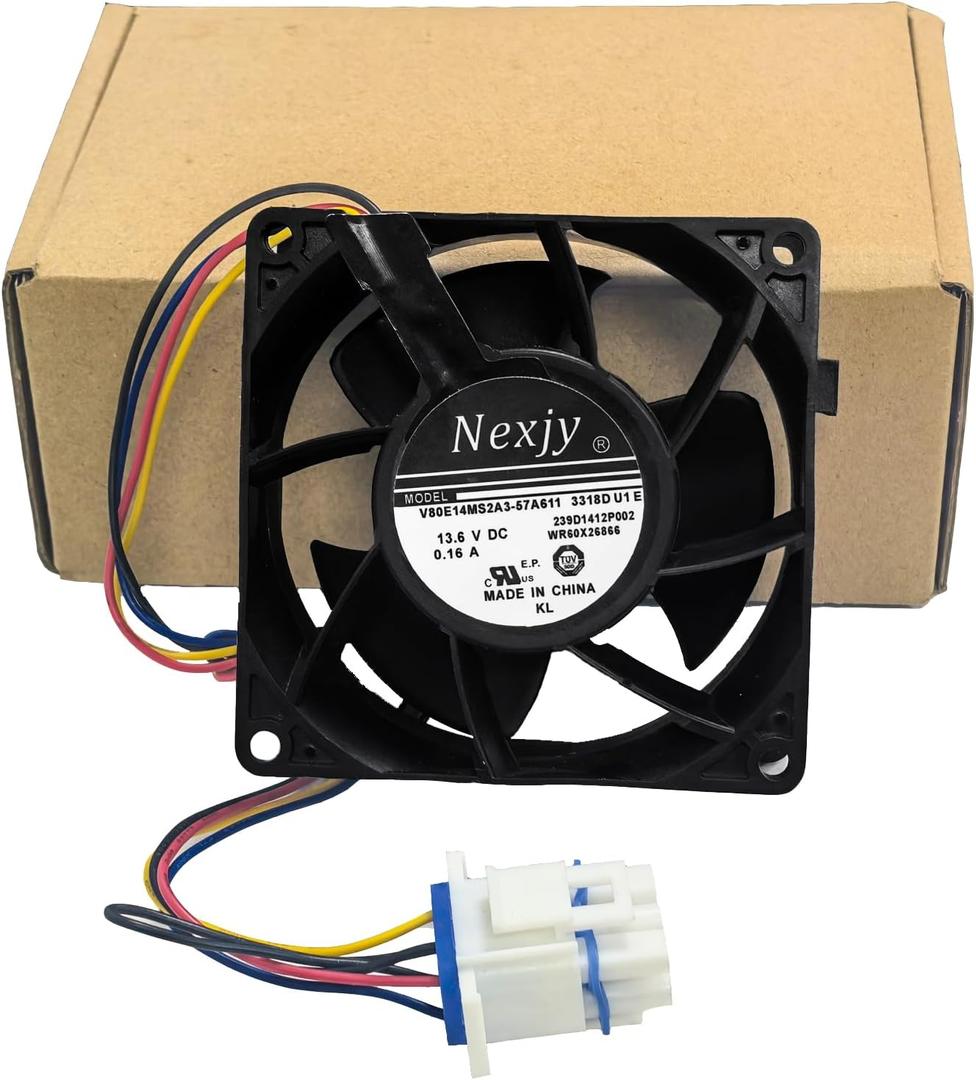 2026 Upgraded OEM WR60X26866 Refrigerator Evaporator Fan Motor, Compatible with GE Refrigrator, Replace V80E14MS2A3-57A611 WR60X10341, WR60X26030, WR60X10356, WR60X10357, Ap6278228