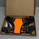 PHOEPET Reflective Dog Harness Large Breed Adjustable No Pull Vest with with Handle 2 Metal Rings 3 Buckles [Easy to Put on & Take Off](L, Orange)