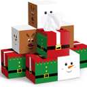 10 Pack Christmas Facial Tissue Cube Boxes Winter Snowman Square Cube Boxes 500 Sheets 3 Ply Xmas Reindeer Tissues Cover for Winter Christmas Holiday Office Car Accessories