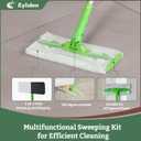 Eyliden Sweeper Mop with 36 Refills - 3 Types of Disposable Dry & Wet Cloths | Lock-Tight Design No Lost Pads, Universal Refills, Multi-Surface Sweeping Starter Kit for Pet Hair, Dust, Floor Cleaning