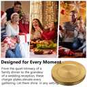 LYHLYA 13 Inch Gold Charger Plates, Round Reef Pattern, Plastic, Set of 12, for Dinner Plates, Wedding Decor, Table Setting (Round)