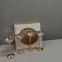 MyGift White Wine Glasses Set of 4, Ombre Rose Gold Colored Wine Glasses Stemware