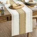 Artoid Mode Burlap Brown Farmhouse Rustic Table Runner, Seasonal Holiday Hollow Kitchen Dining Table Decoration for Home Party Decor 12x36 Inch