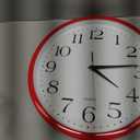 Bernhard Products Red Wall Clock Silent Non Ticking - 12 Inch Quality Quartz Battery Operated Round Easy to Read